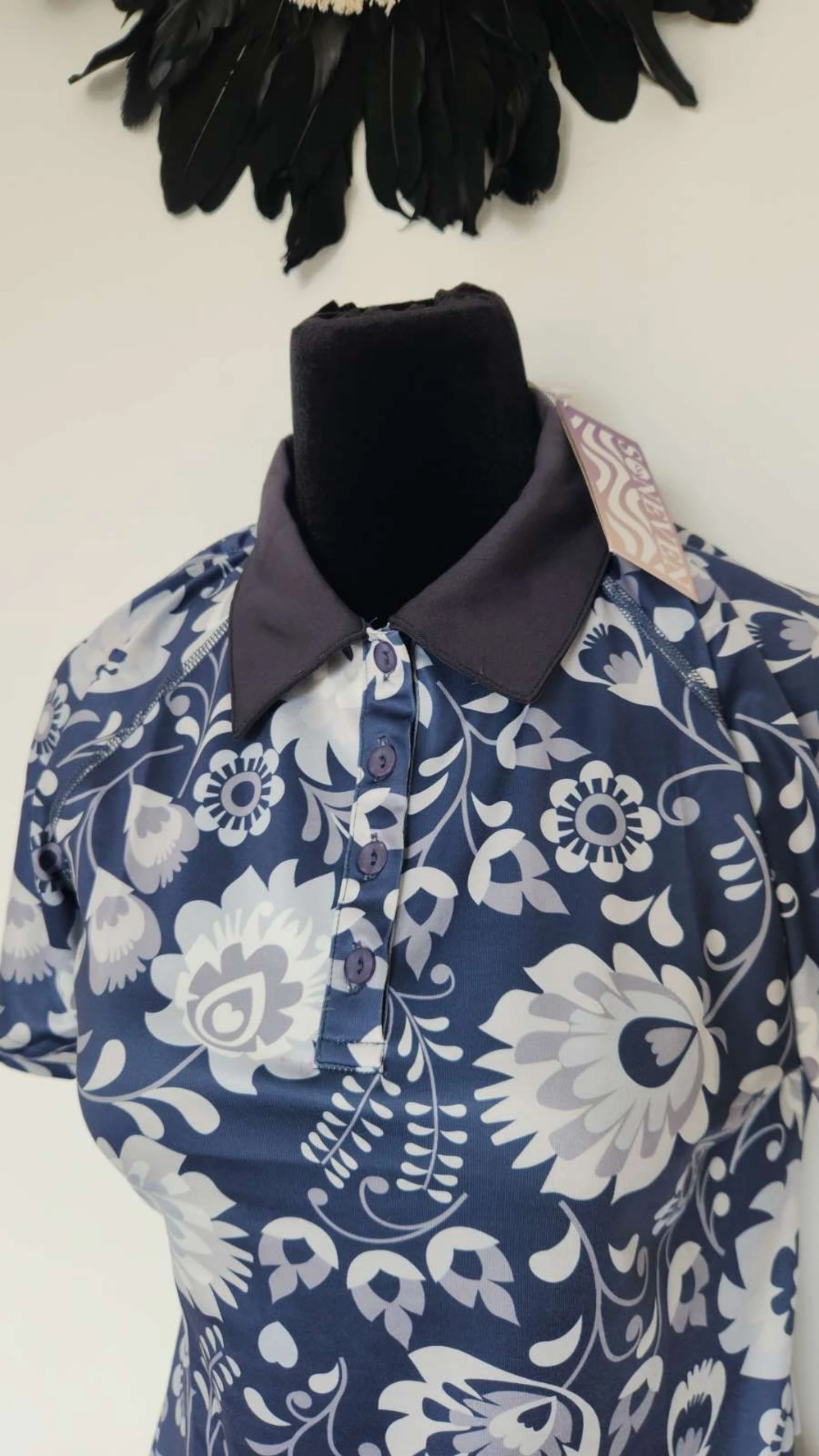 Retro/Y2K bloemend bedrukte poloshirt ●Maat S●🌸 – photo 3